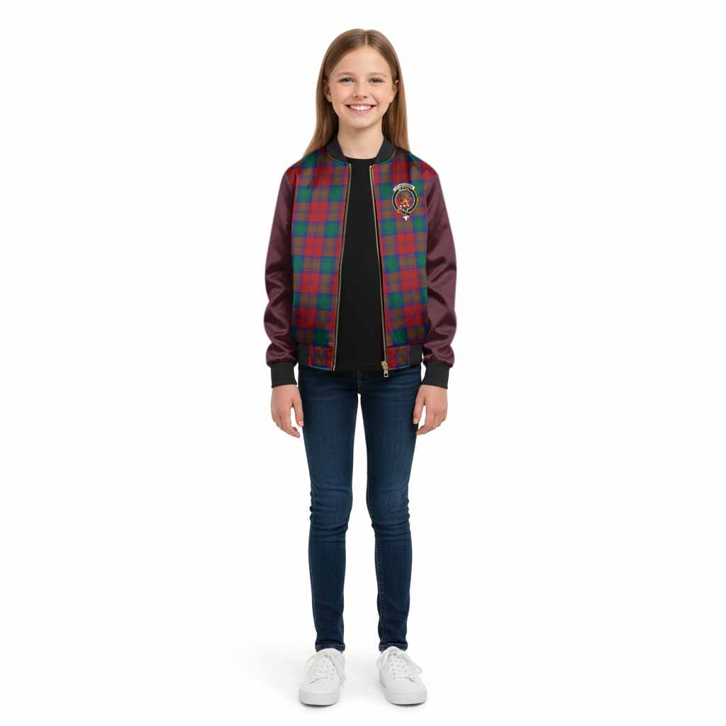 Fotheringham (Fotheringhame) Tartan Accent Kid Bomber Jacket with Family Crest