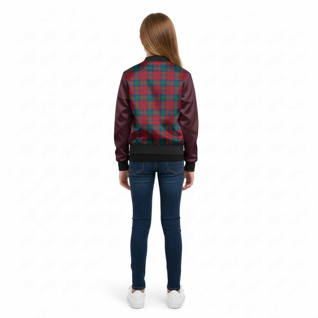 Fotheringham (Fotheringhame) Tartan Accent Kid Bomber Jacket with Family Crest