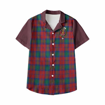 Fotheringham (Fotheringhame) Tartan Accent Kid Hawaiian Shirt with Family Crest