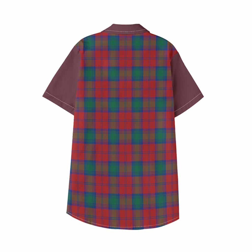 Fotheringham (Fotheringhame) Tartan Accent Kid Hawaiian Shirt with Family Crest
