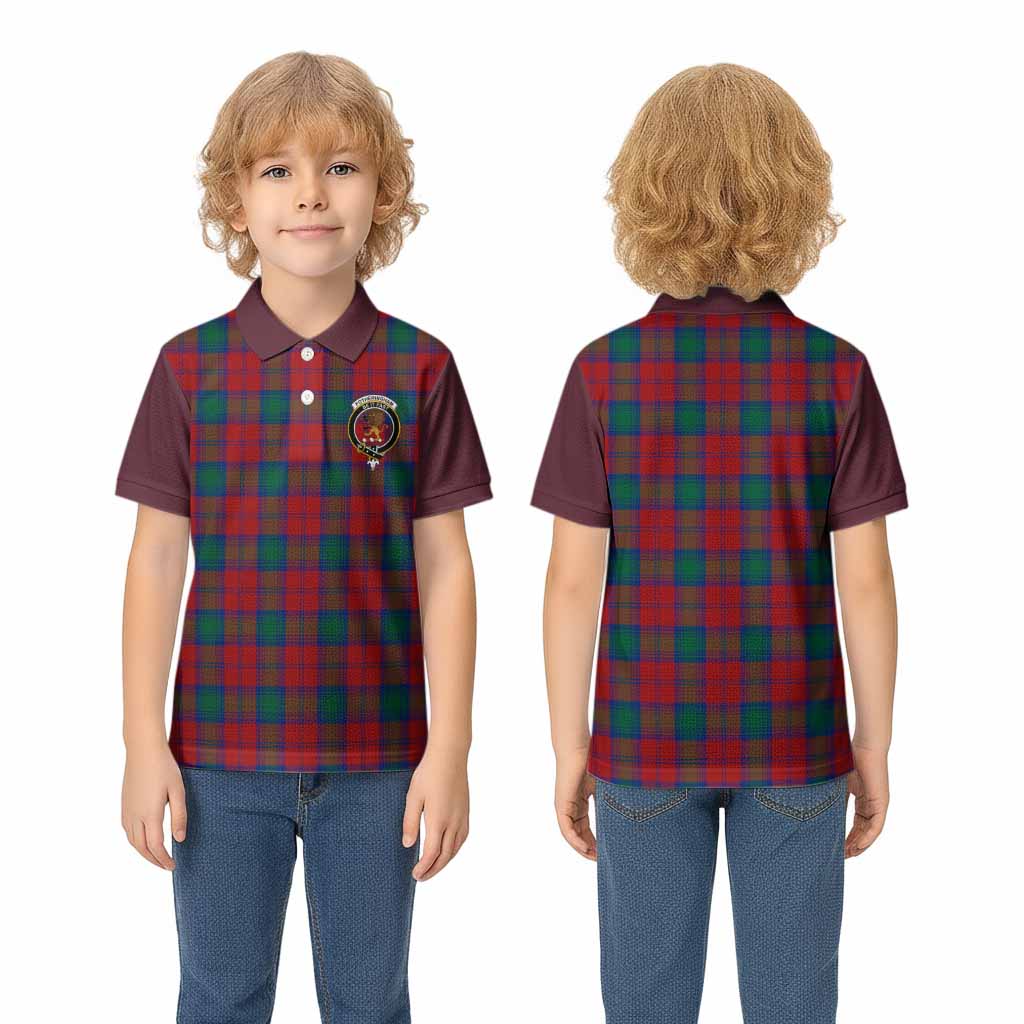 Fotheringham (Fotheringhame) Tartan Accent Kid Polo Shirt with Family Crest