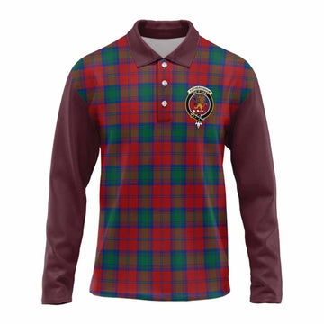 Fotheringham (Fotheringhame) Tartan Accent Long Sleeve Polo Shirt with Family Crest