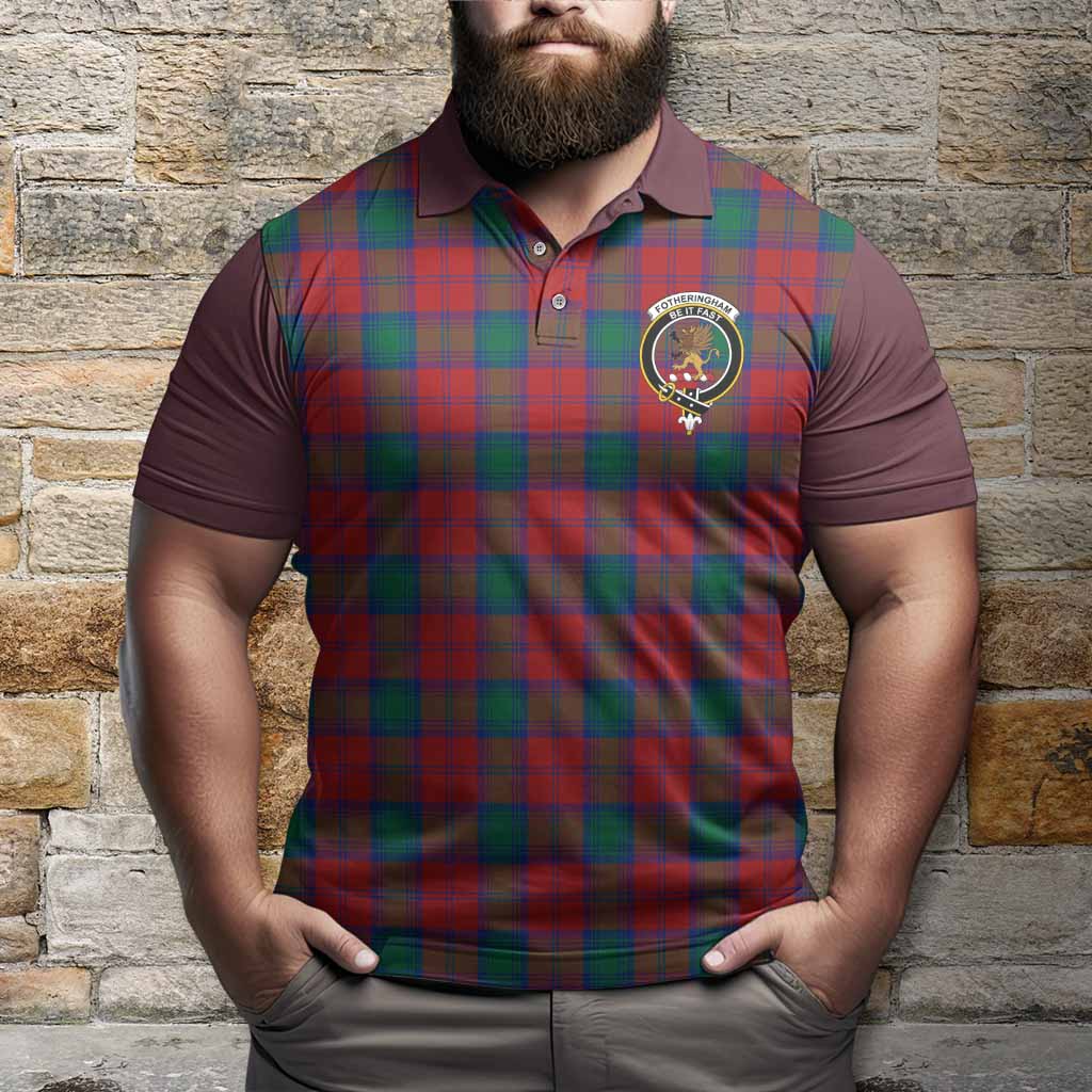 Fotheringham (Fotheringhame) Tartan Accent Polo Shirt with Family Crest
