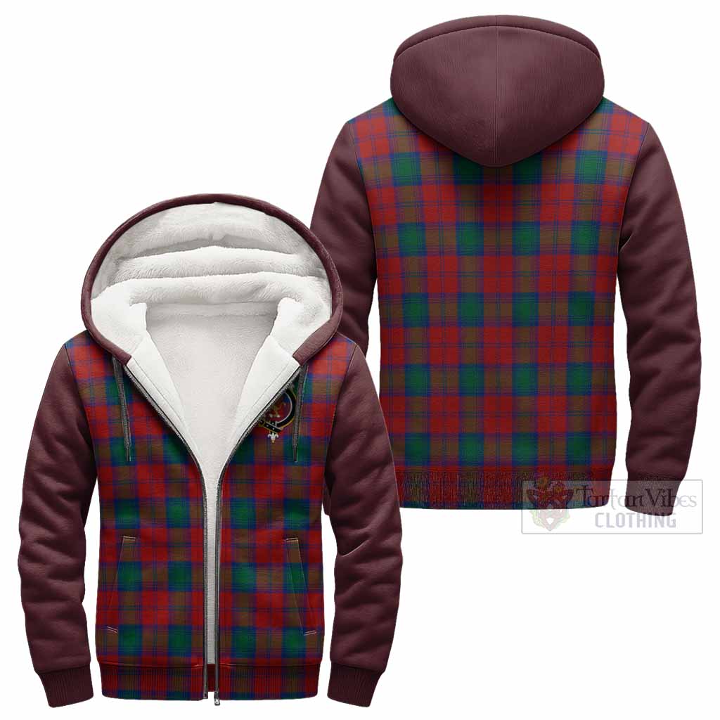 Fotheringham (Fotheringhame) Tartan Accent Sherpa Hoodie with Family Crest