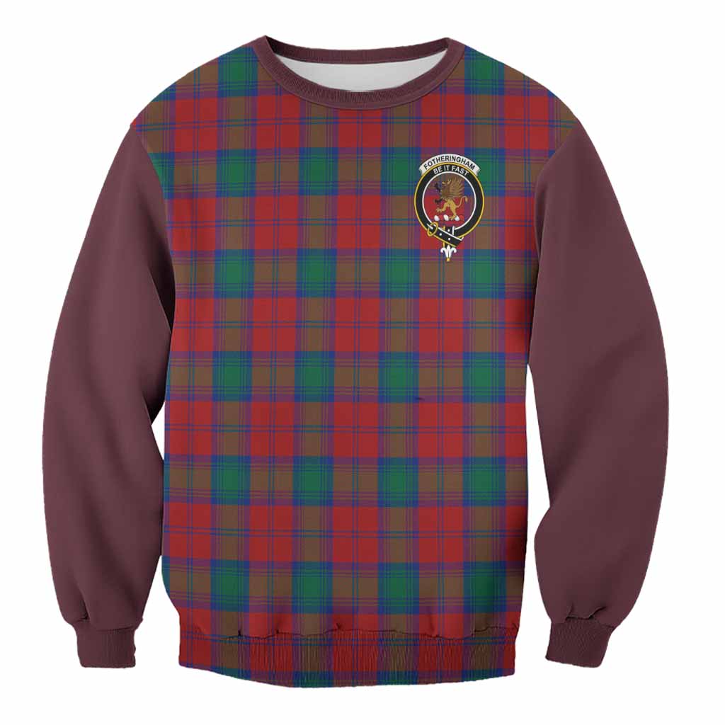 Fotheringham (Fotheringhame) Tartan Accent Sweatshirt with Family Crest