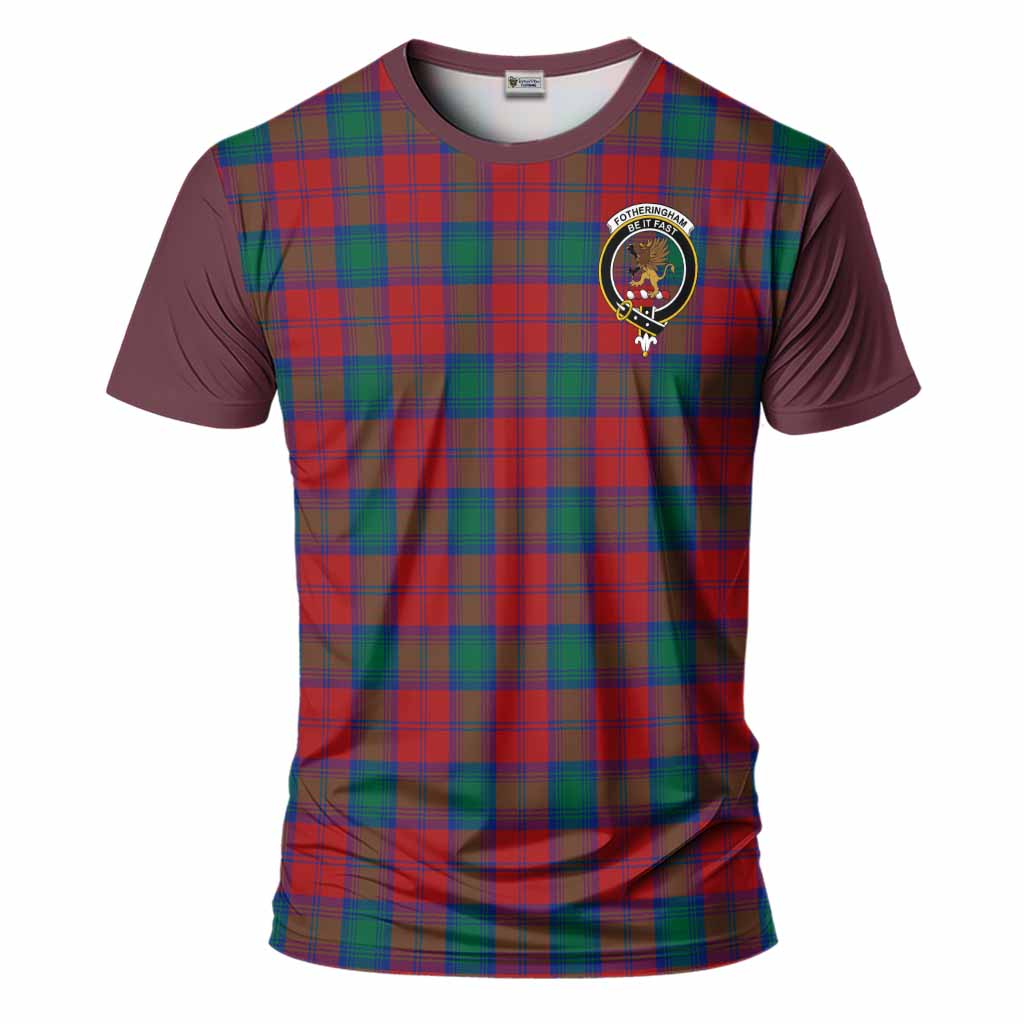 Fotheringham (Fotheringhame) Tartan Accent T-Shirt with Family Crest