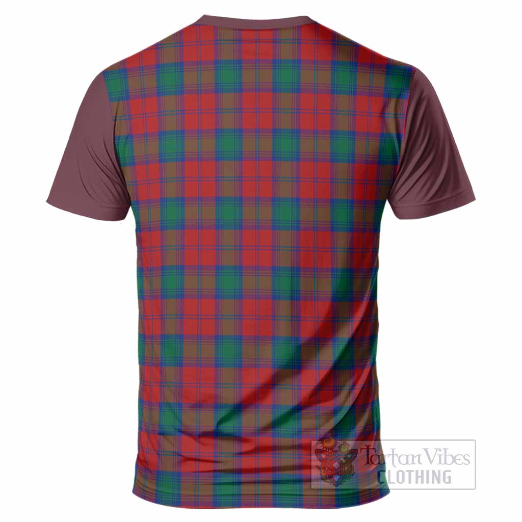 Fotheringham (Fotheringhame) Tartan Accent T-Shirt with Family Crest