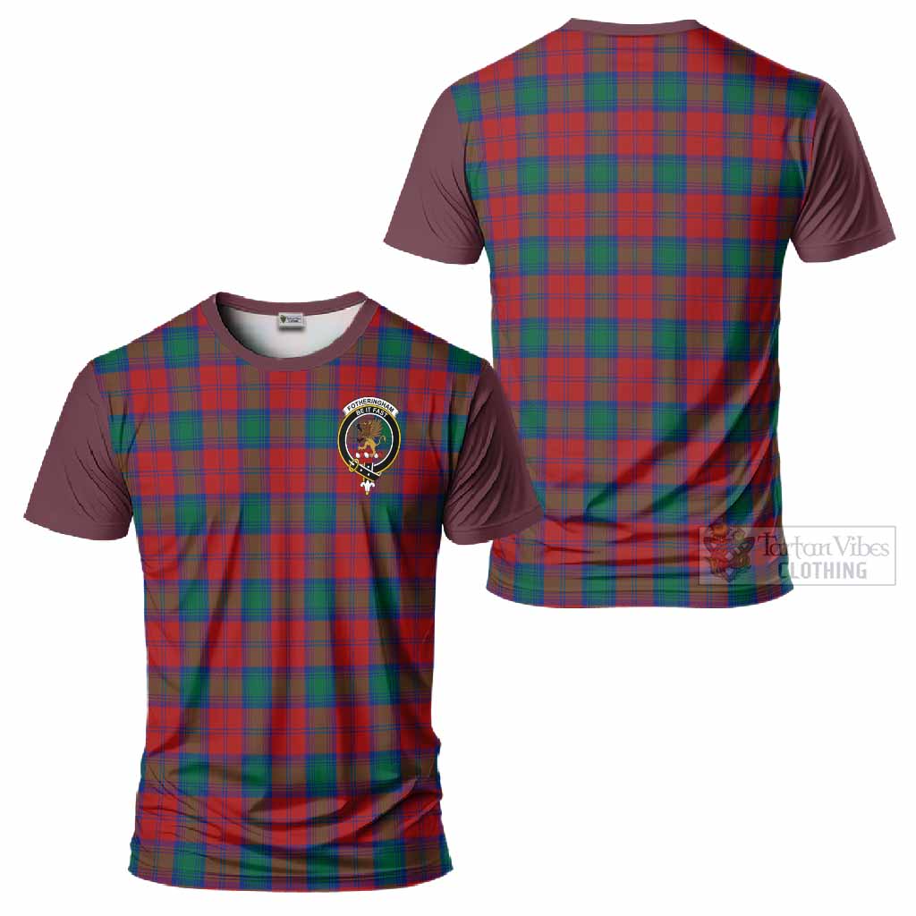 Fotheringham (Fotheringhame) Tartan Accent T-Shirt with Family Crest