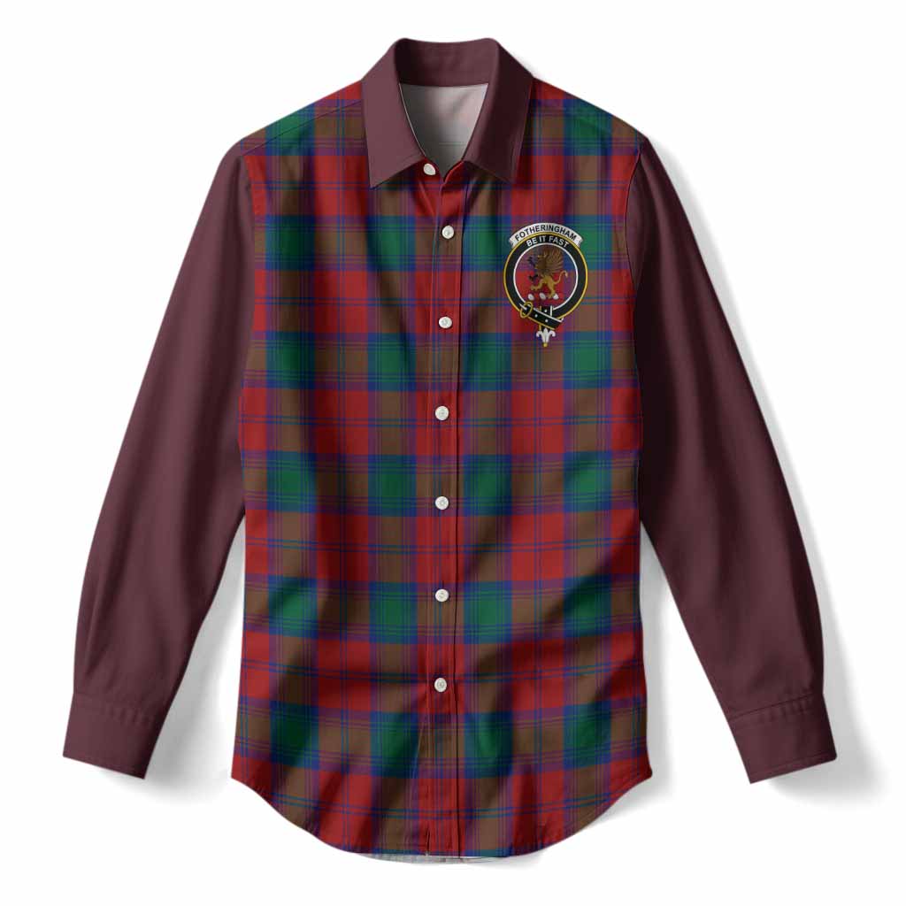 Fotheringham (Fotheringhame) Tartan Accent Women Casual Shirt with Family Crest