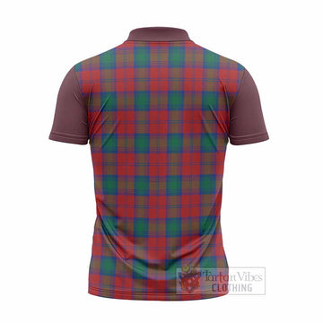 Fotheringham (Fotheringhame) Tartan Accent Zipper Polo Shirt with Family Crest