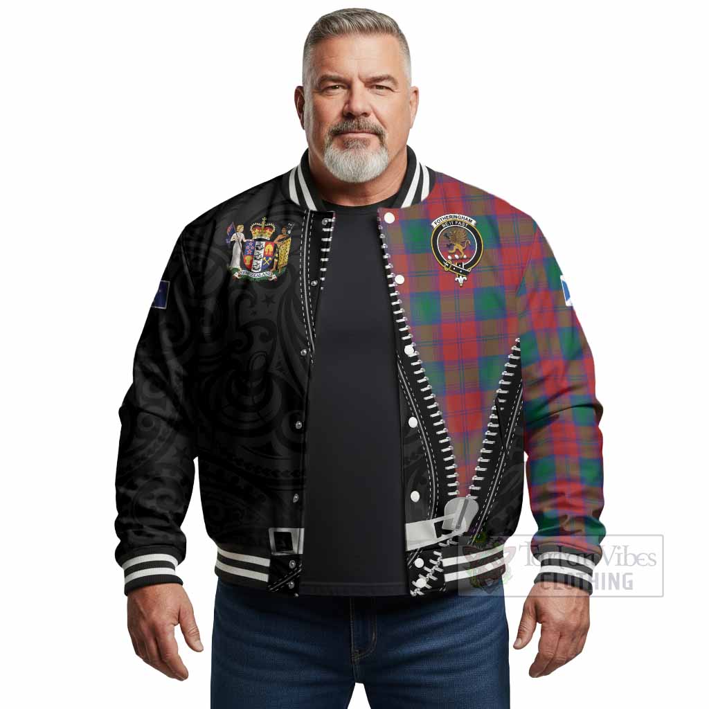 Fotheringham (Fotheringhame) Tartan Baseball Jacket New Zealand Pattern Unique Zipper Stylized