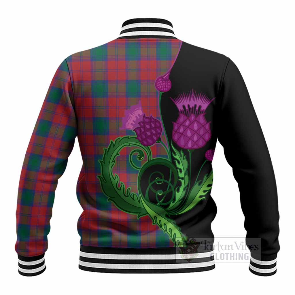 Fotheringham (Fotheringhame) Tartan Baseball Jacket Traditional Scottish Thistle