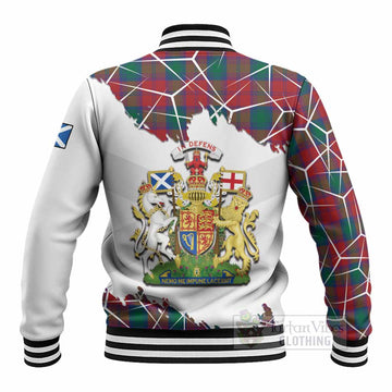 Fotheringham (Fotheringhame) Tartan Baseball Jacket with Family Crest and Lion Rampant Grunge Style