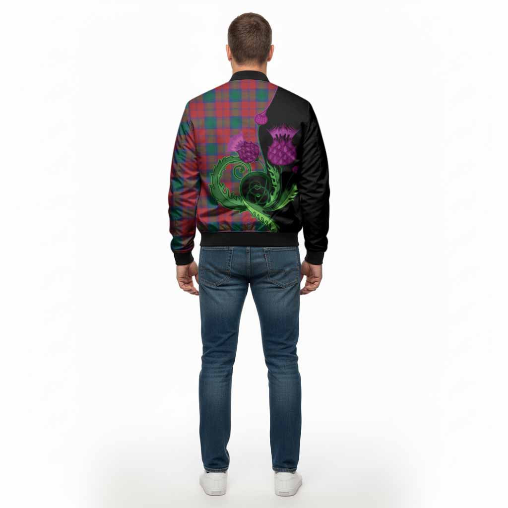 Fotheringham (Fotheringhame) Tartan Bomber Jacket Traditional Scottish Thistle
