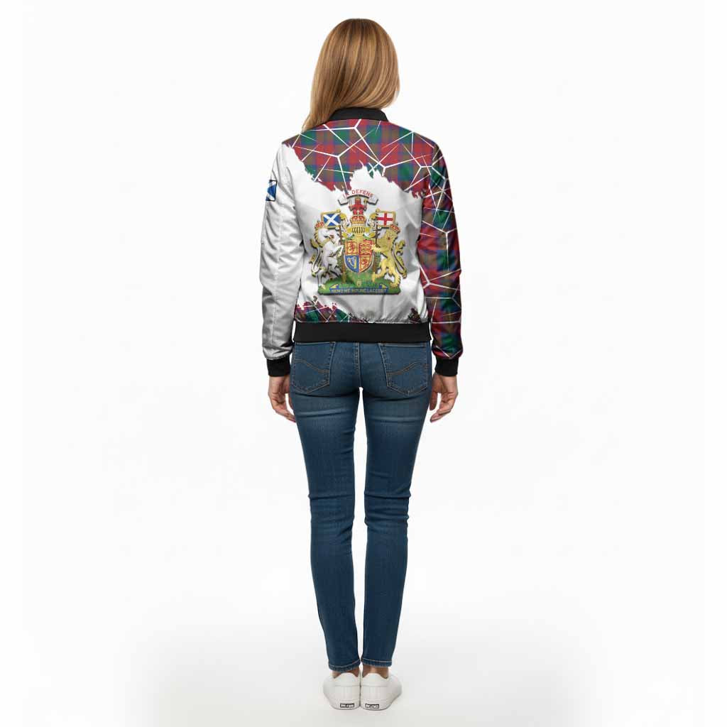 Fotheringham (Fotheringhame) Tartan Bomber Jacket with Family Crest and Lion Rampant Grunge Style