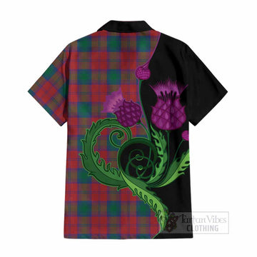 Fotheringham (Fotheringhame) Tartan Cotton Hawaiian Shirt Traditional Scottish Thistle