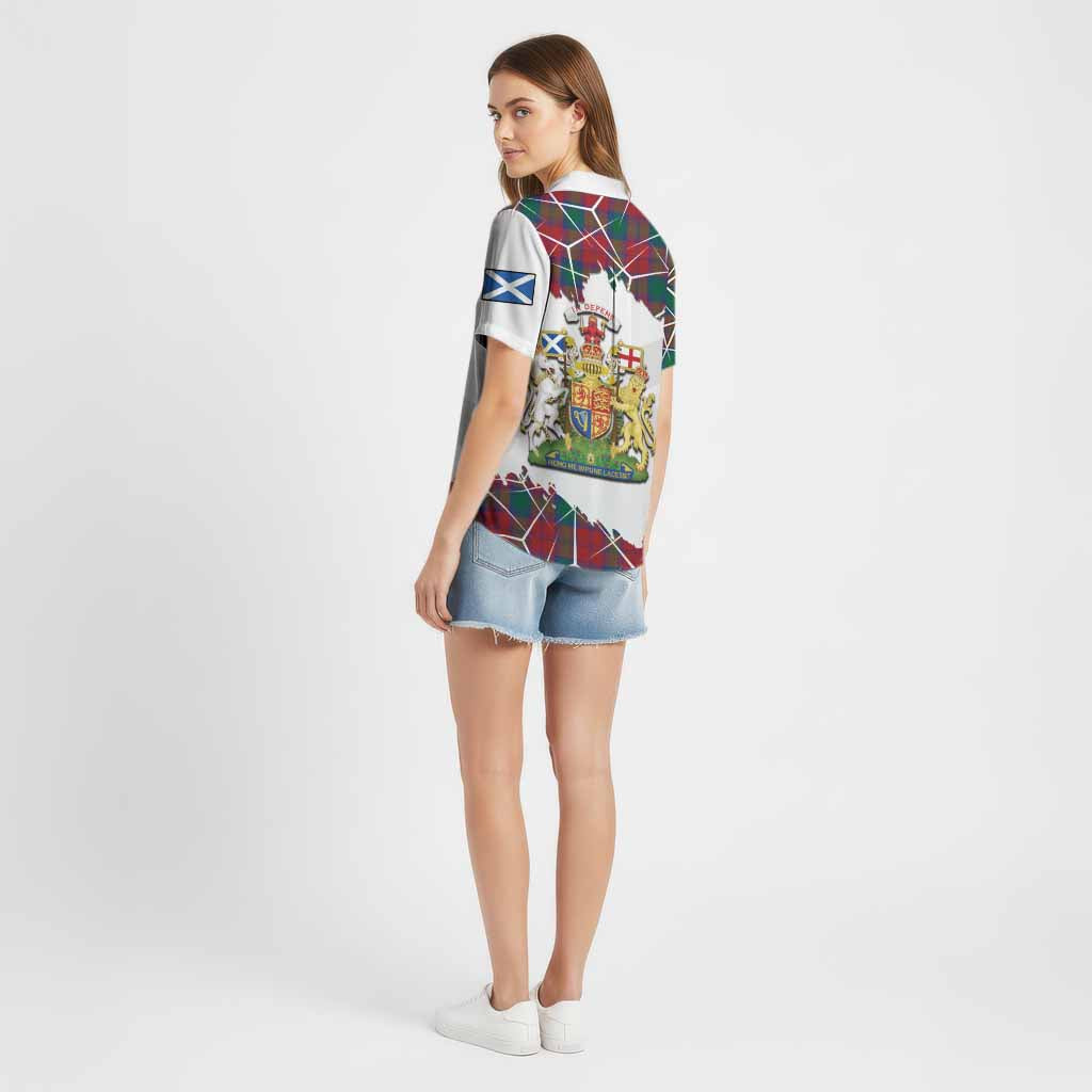 Fotheringham (Fotheringhame) Tartan Cotton Hawaiian Shirt with Family Crest and Lion Rampant Grunge Style