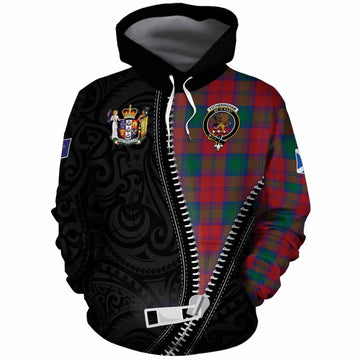Fotheringham (Fotheringhame) Tartan Cotton Hoodie New Zealand Pattern Unique Zipper Stylized