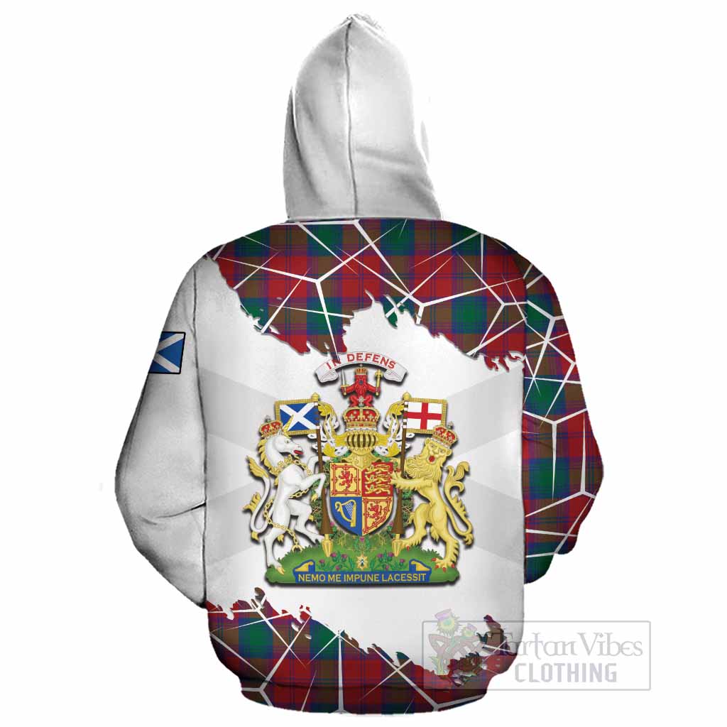 Fotheringham (Fotheringhame) Tartan Cotton Hoodie with Family Crest and Lion Rampant Grunge Style