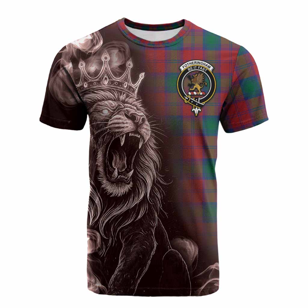 Fotheringham (Fotheringhame) Tartan Cotton T-shirt Roaring Lion Heritage