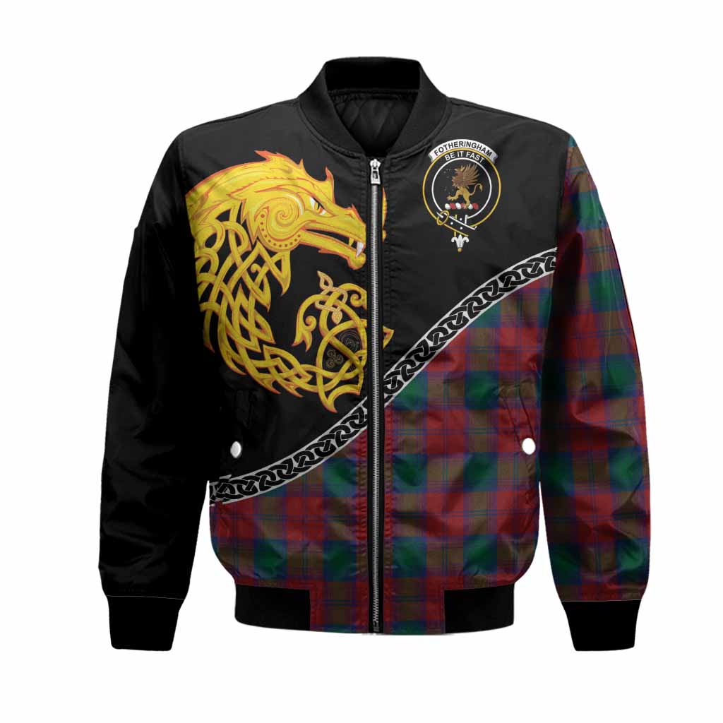Fotheringham (Fotheringhame) Tartan Crest Bomber Jacket Legendary Dragon Knot Half Style