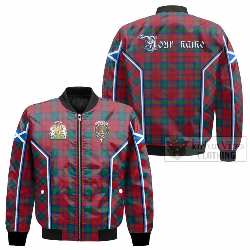 Fotheringham (Fotheringhame) Tartan Crest Bomber Jacket Scotland Coat of Arm Flag Style - Tartan Vibes Clothing