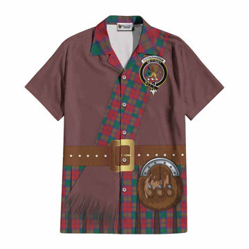Fotheringham (Fotheringhame) Tartan Crest Cotton Hawaiian Shirt Kilt Costume Style