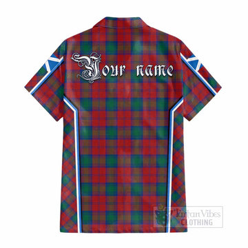 Fotheringham (Fotheringhame) Tartan Crest Cotton Hawaiian Shirt Scotland Coat of Arm Flag Style - Tartan Vibes Clothing