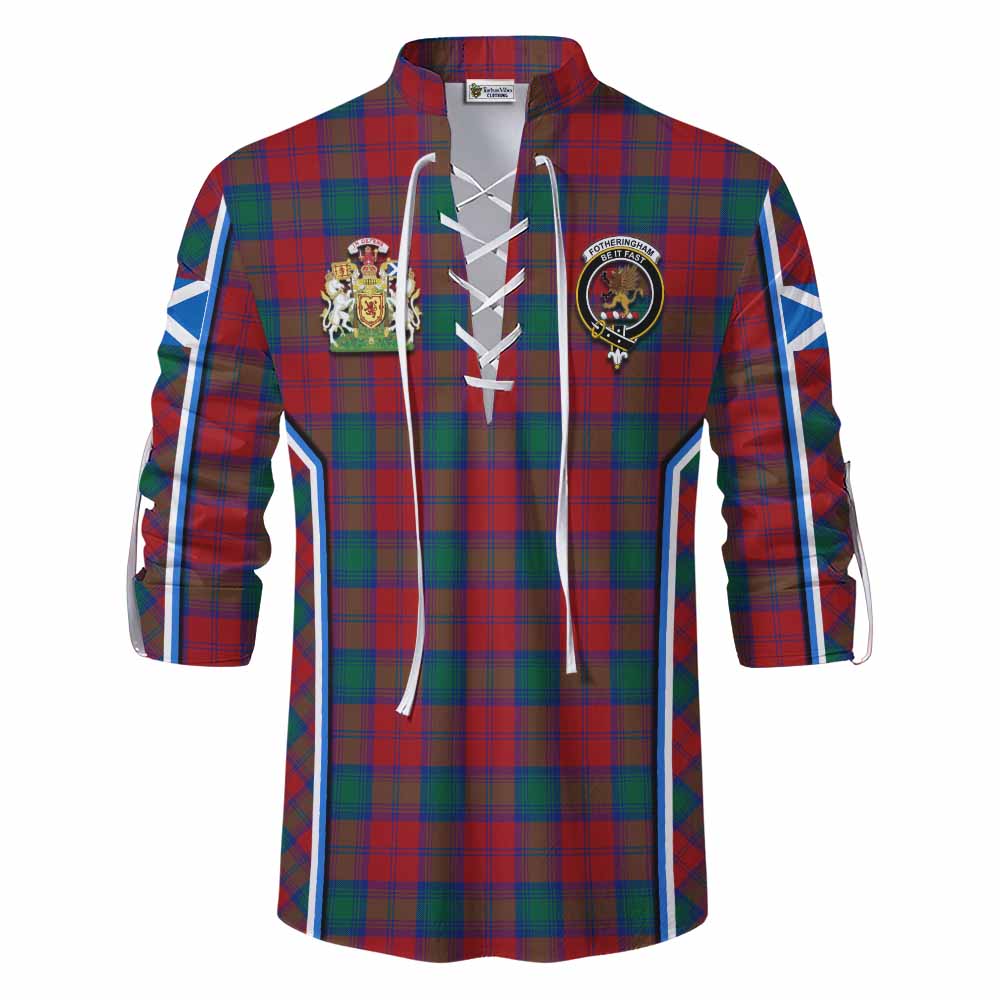 Fotheringham (Fotheringhame) Tartan Crest Ghillie Kilt Shirt Scotland Coat of Arm Flag Style - Tartan Vibes Clothing