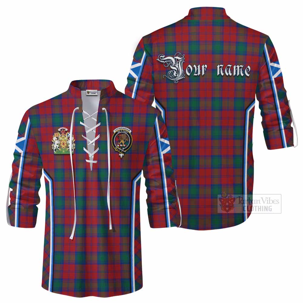 Fotheringham (Fotheringhame) Tartan Crest Ghillie Kilt Shirt Scotland Coat of Arm Flag Style - Tartan Vibes Clothing