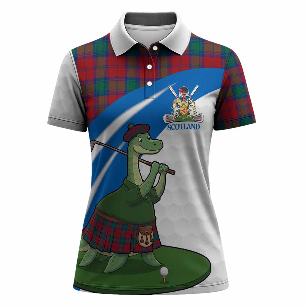 Fotheringham (Fotheringhame) Tartan Crest Golf Nessie Women Polo Shirt Loch Ness Monster Sporty Style