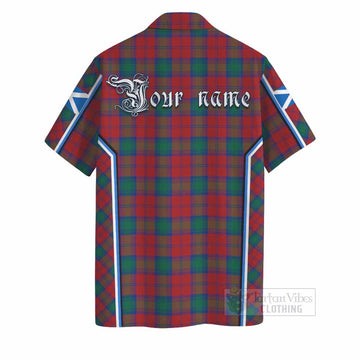 Fotheringham (Fotheringhame) Tartan Crest Hawaiian Shirt Scotland Coat of Arm Flag Style - Tartan Vibes Clothing