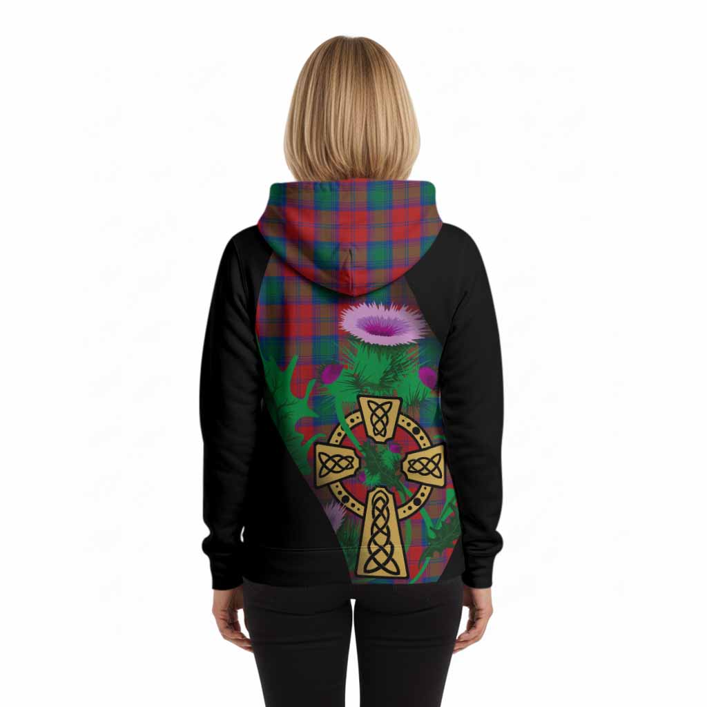 Fotheringham (Fotheringhame) Tartan Crest Hoodie Celtic Cross Thistle Flowers