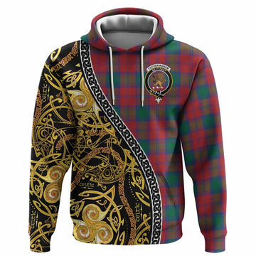 Fotheringham (Fotheringhame) Tartan Crest Hoodie Celtic Knot and Triple Trickle Spiral Symbols