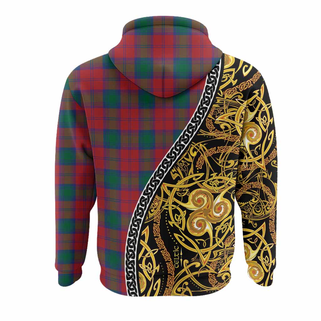 Fotheringham (Fotheringhame) Tartan Crest Hoodie Celtic Knot and Triple Trickle Spiral Symbols