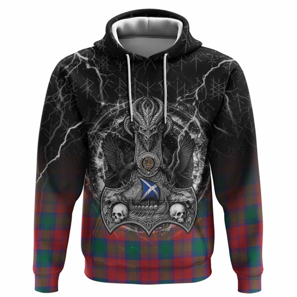 Fotheringham (Fotheringhame) Tartan Crest Hoodie Celtic Odin's Raven Legacy