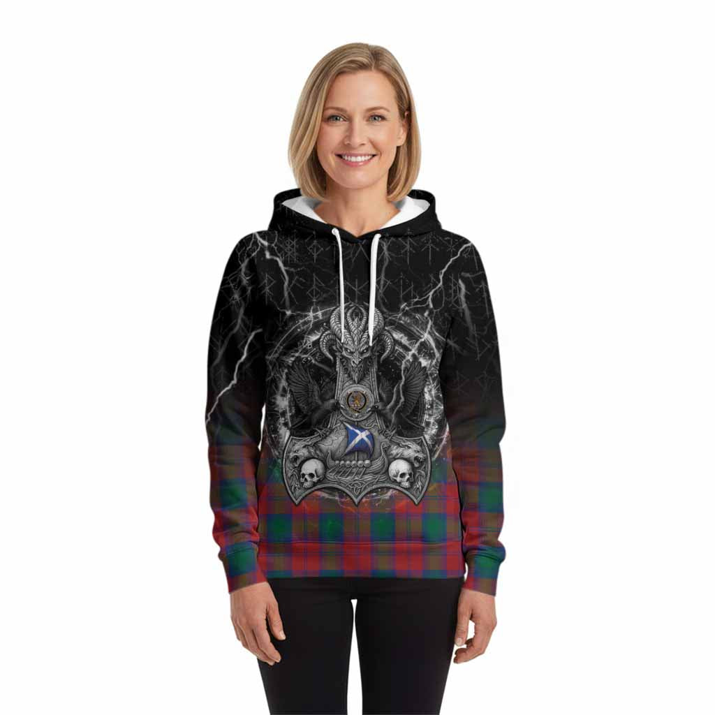 Fotheringham (Fotheringhame) Tartan Crest Hoodie Celtic Odin's Raven Legacy