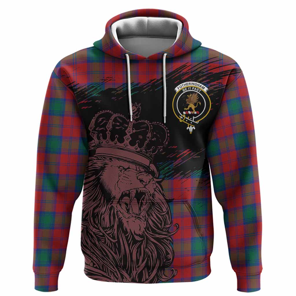 Fotheringham (Fotheringhame) Tartan Crest Hoodie Crowned Lion Heritage Style