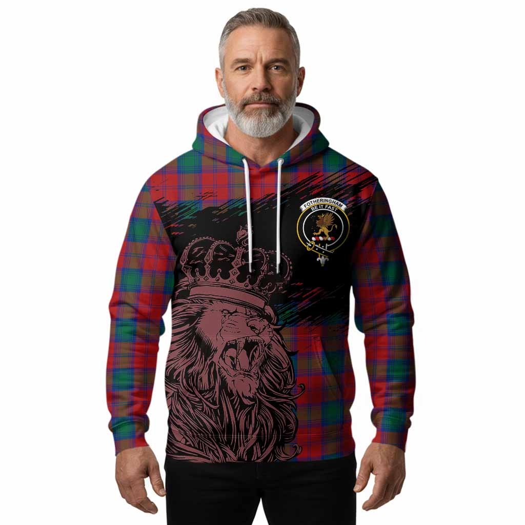 Fotheringham (Fotheringhame) Tartan Crest Hoodie Crowned Lion Heritage Style