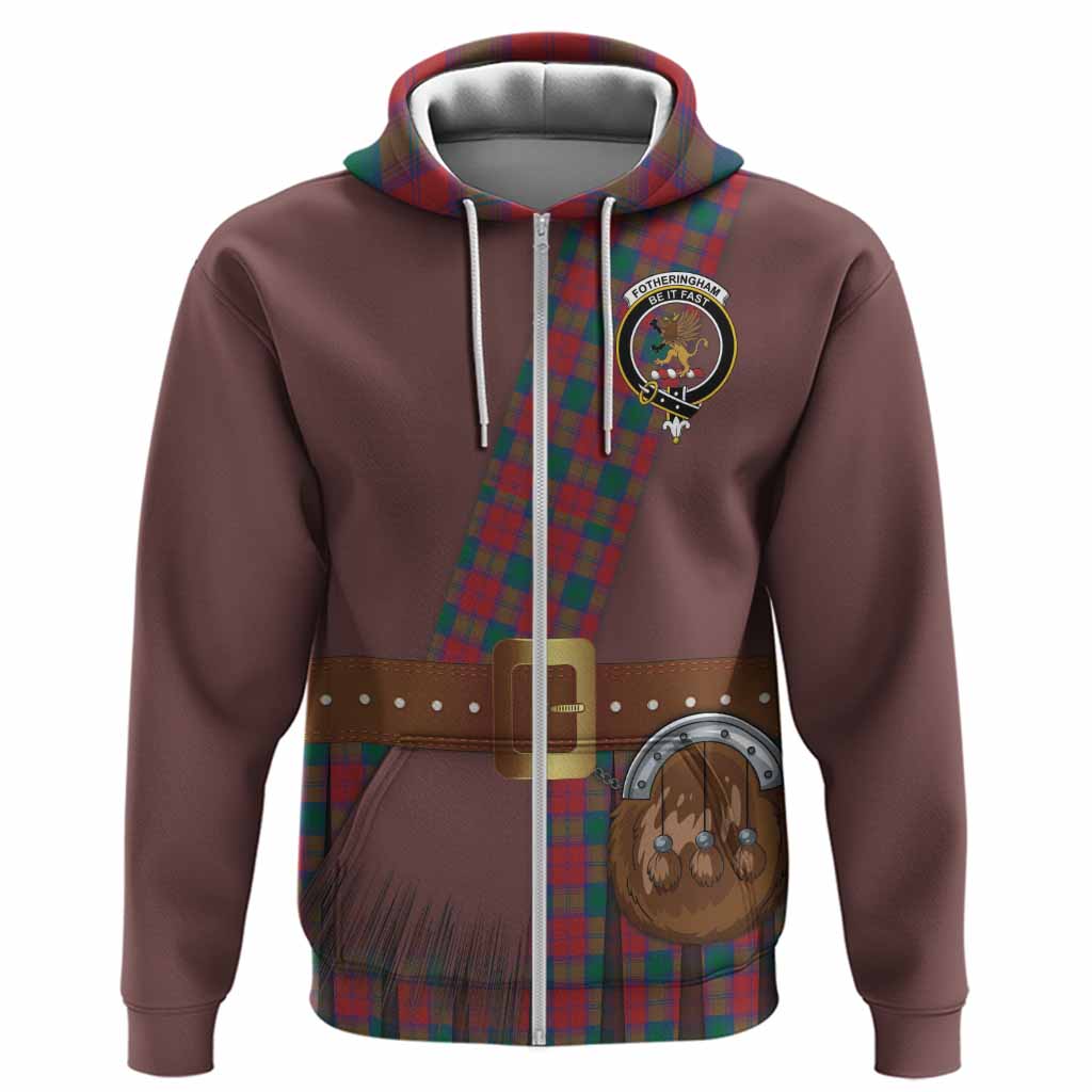 Fotheringham (Fotheringhame) Tartan Crest Hoodie Kilt Costume Style