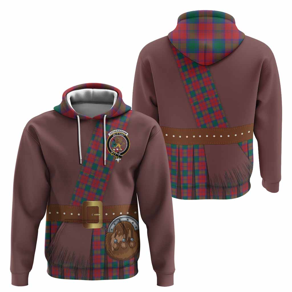 Fotheringham (Fotheringhame) Tartan Crest Hoodie Kilt Costume Style