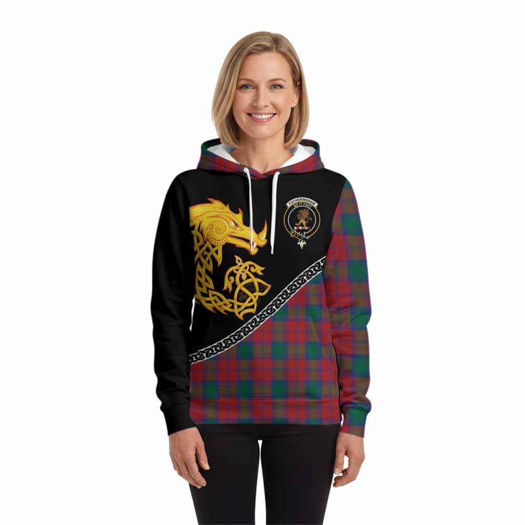 Fotheringham (Fotheringhame) Tartan Crest Hoodie Legendary Dragon Knot Half Style