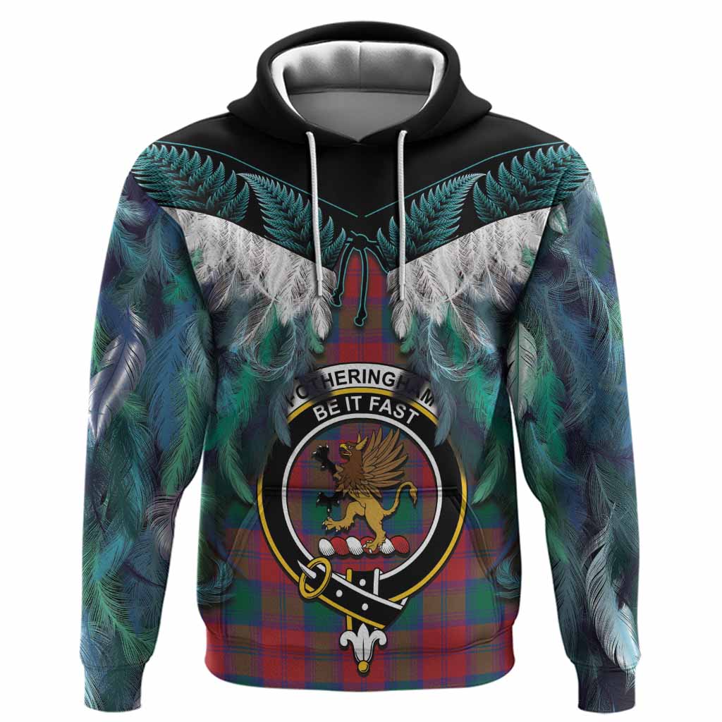 Fotheringham (Fotheringhame) Tartan Crest Hoodie New Zealand Maori Korowai Cloak