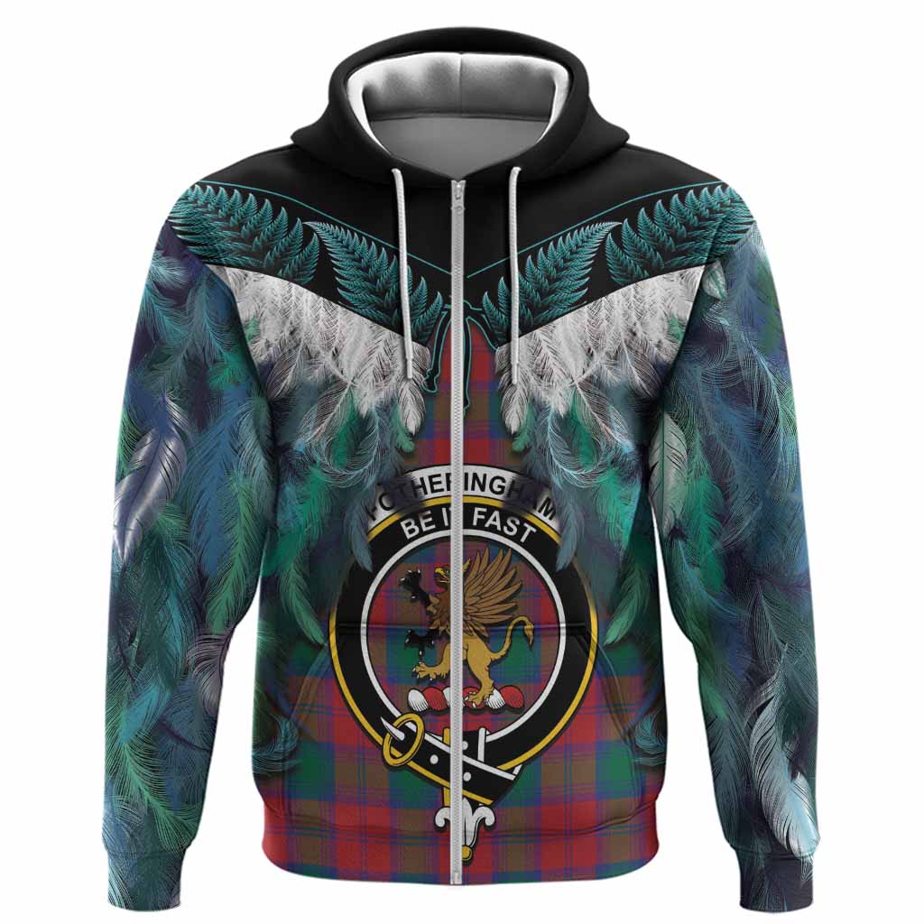 Fotheringham (Fotheringhame) Tartan Crest Hoodie New Zealand Maori Korowai Cloak