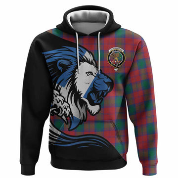 Fotheringham (Fotheringhame) Tartan Crest Hoodie Scottish Golden Lions Wave Flow