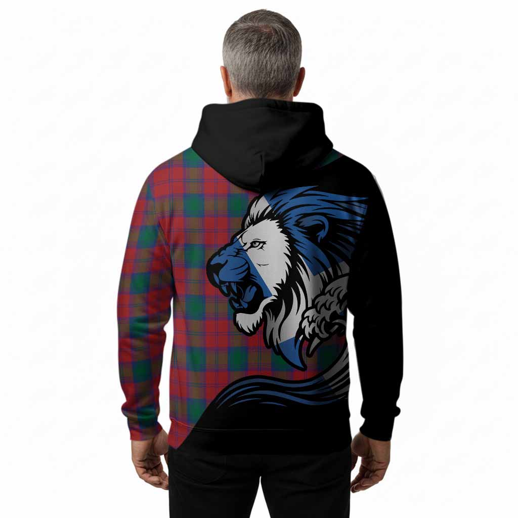 Fotheringham (Fotheringhame) Tartan Crest Hoodie Scottish Golden Lions Wave Flow