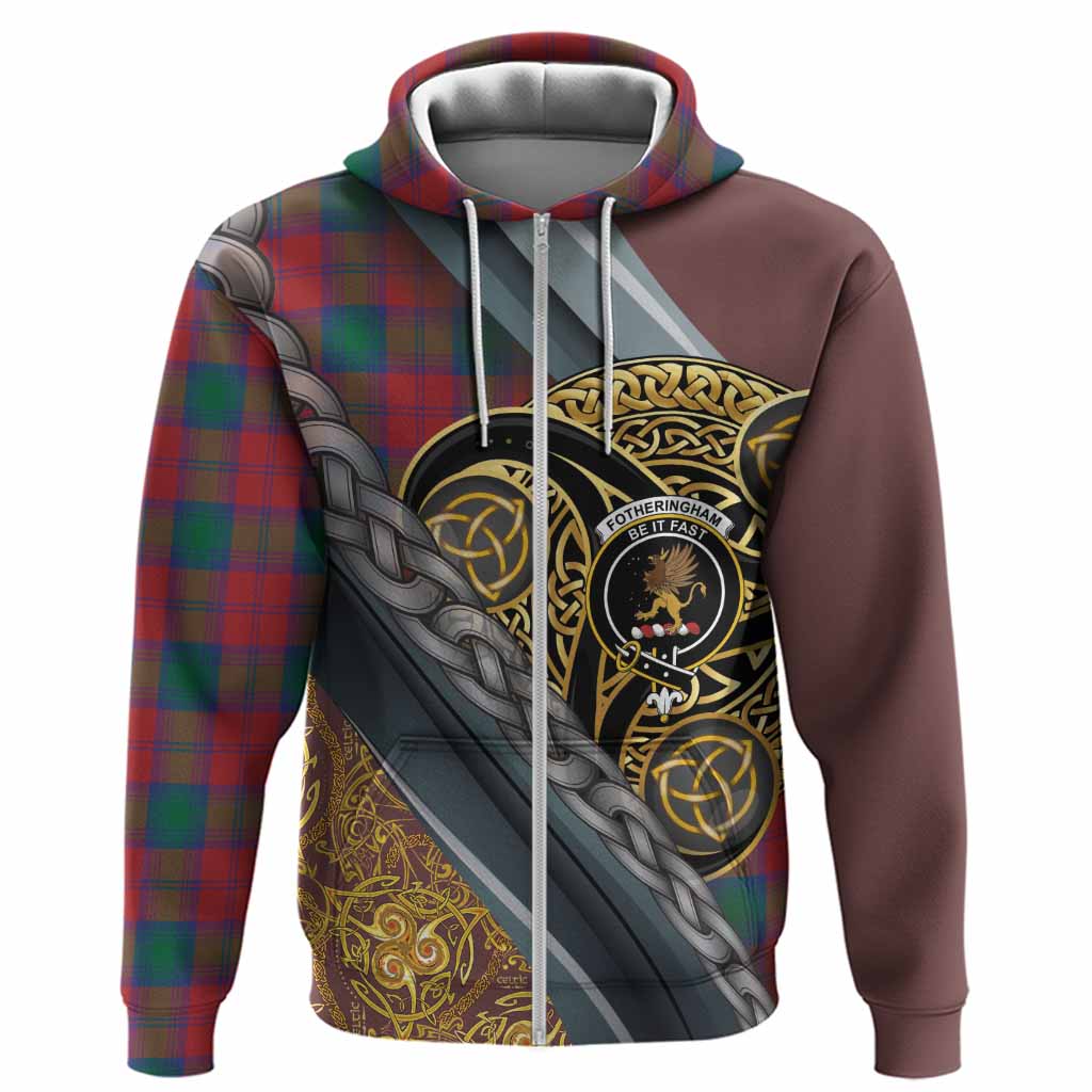 Fotheringham (Fotheringhame) Tartan Crest Hoodie Scottish Triskele Celtic
