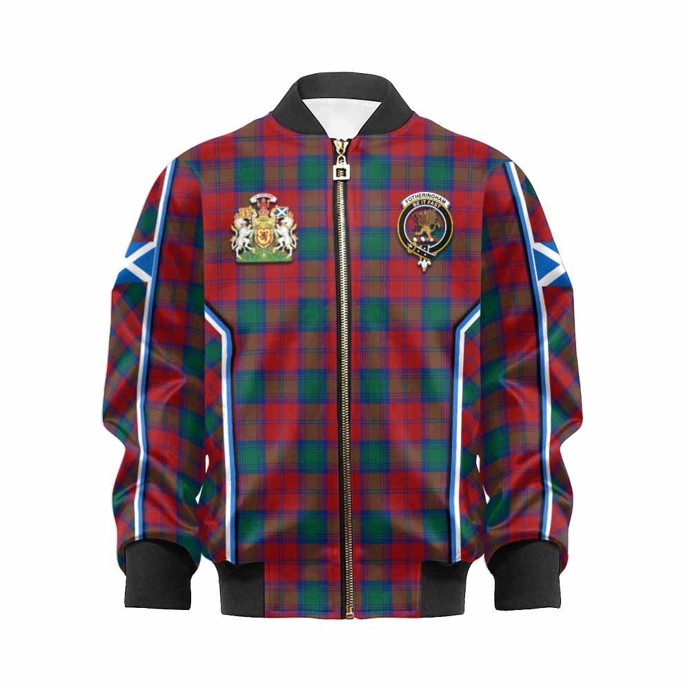 Fotheringham (Fotheringhame) Tartan Crest Kid Bomber Jacket Scotland Coat of Arm Flag Style - Tartan Vibes Clothing