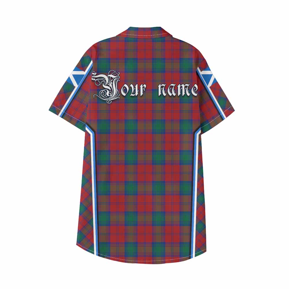 Fotheringham (Fotheringhame) Tartan Crest Kid Hawaiian Shirt Scotland Coat of Arm Flag Style - Tartan Vibes Clothing