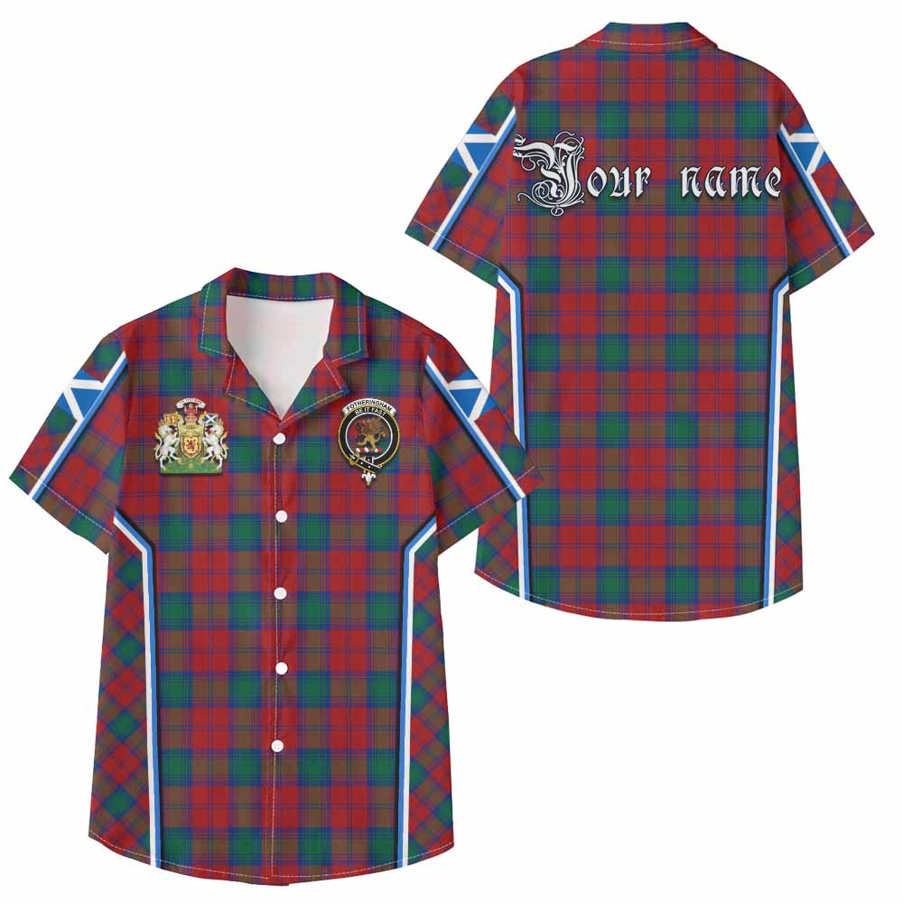 Fotheringham (Fotheringhame) Tartan Crest Kid Hawaiian Shirt Scotland Coat of Arm Flag Style - Tartan Vibes Clothing